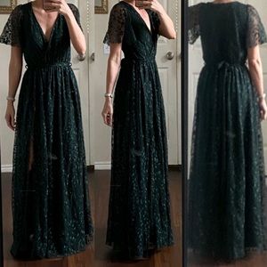 Baltic Born Marseille Embossed Maxi Dress Emerald Green